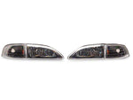 1994-1998 2-Piece Crystal Headlights; Matte Black Housing; Clear Lens