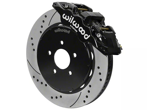 1994-2004 Wilwood AERO6 Front Big Brake Kit with 14-Inch Drilled and Slotted Rotors; Black Calipers