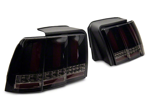 1999-2004 Sequential LED Tail Lights; Gloss Black Housing; Smoked Lens