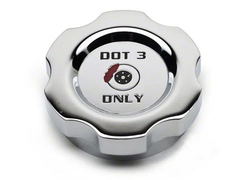 1987-2004 Modern Billet Brake Fluid Cap Cover; Chrome