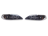 1994-1998 Dual Halo V2 Projector Headlights; Gloss Black Housing; Smoked Lens