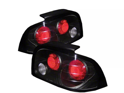 1996-1998 Euro Style Tail Lights; Black Housing; Clear Lens