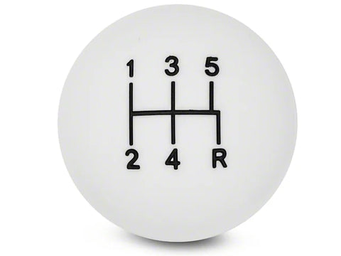 2005-2010 Mustang Modern Billet Retro Style 5-Speed Shift Knob; White