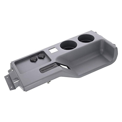 1987-1993 Mustang Cup Holder Center Console w/ Cup Holders & USB Charger - Gray