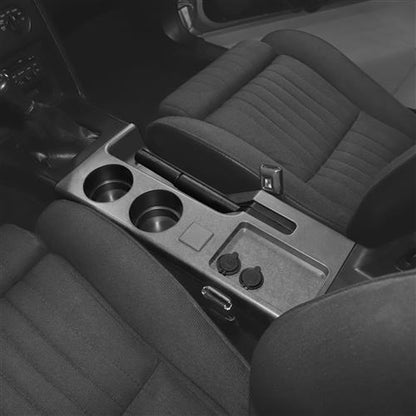1987-1993 Mustang Cup Holder Center Console w/ Cup Holders & USB Charger - Gray