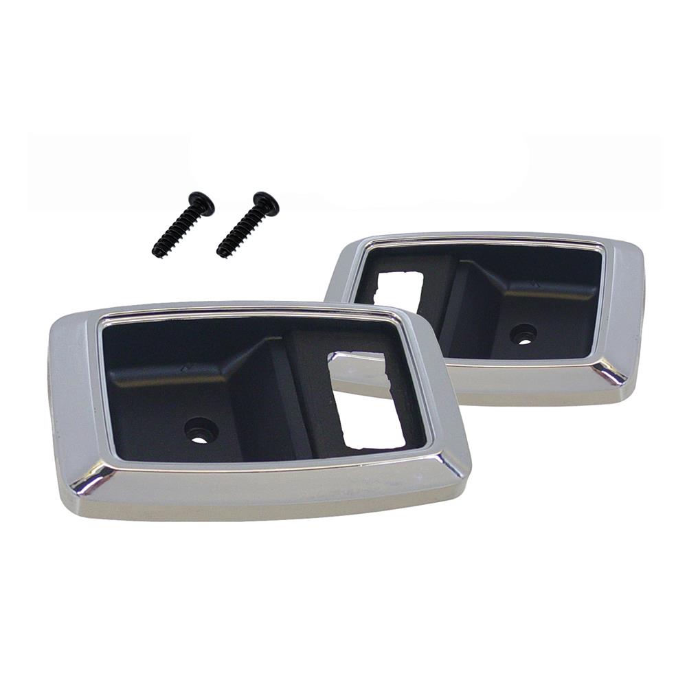 1979-1993 Mustang Chrome Door Handle Trim Bezels Pair "Made from Ford Tooling"