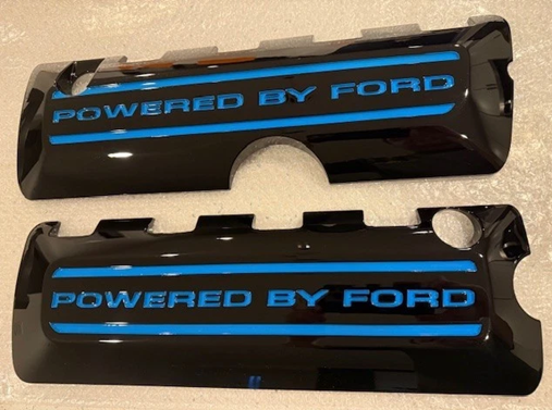 2011-2017 Mustang GT & 2015-2020 GT350 Coil Covers Black Grabber Blue Letters Accents