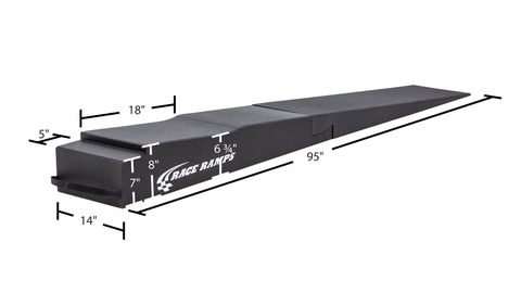 Race Ramps 9" H Trailer Ramp with Flap Cut-Out - 5.5 Degree Approach Angle