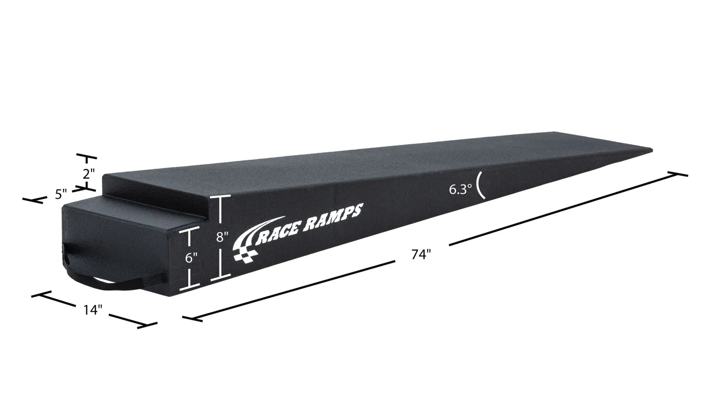 Race Ramps 8" H Extra Long Trailer Ramp - 6.3 Degree Approach Angle