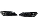 1994-1998 Raxiom Axial Series Cobra Style Headlights; Black Housing; Clear Lens