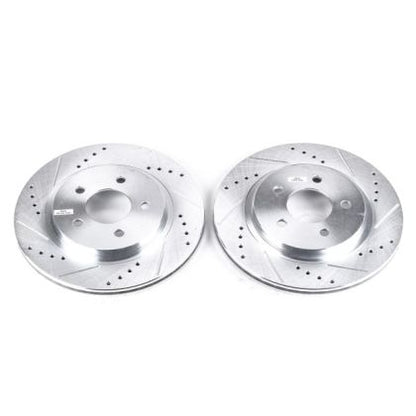 2005-2014 PowerStop Evolution Cross-Drilled and Slotted Rotors; Rear Pair