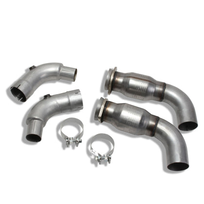 2015-2023 BBK 3-Inch Long Tube Header Adapter Mid Pipe; Catted