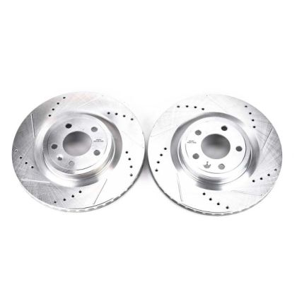 2011-2014 PowerStop Evolution Cross-Drilled and Slotted Rotors; Front Pair