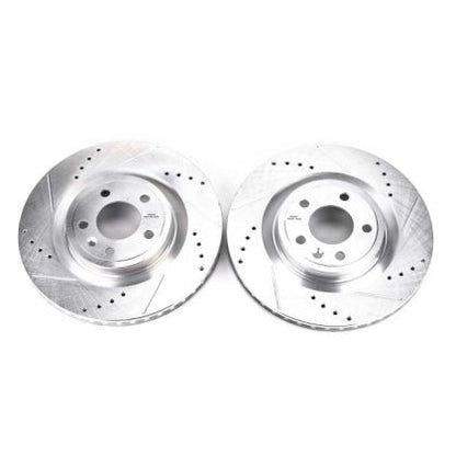 2011-2014 PowerStop Evolution Cross-Drilled and Slotted Rotors; Front Pair