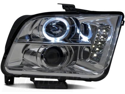 2005-2009 Raxiom LED Halo Projector Headlights; Chrome Housing; Clear Lens