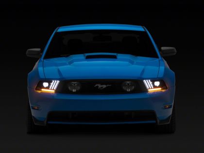 2010-2012  Raxiom LED Projector Headlights with DRL and Sequential Turn Signals; Black Housing; Clear Lens