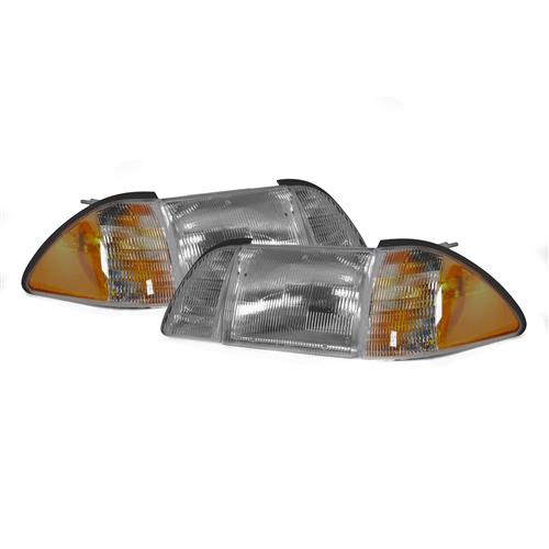 1987-1993 Mustang Smoked OEM Style Headlight Kit