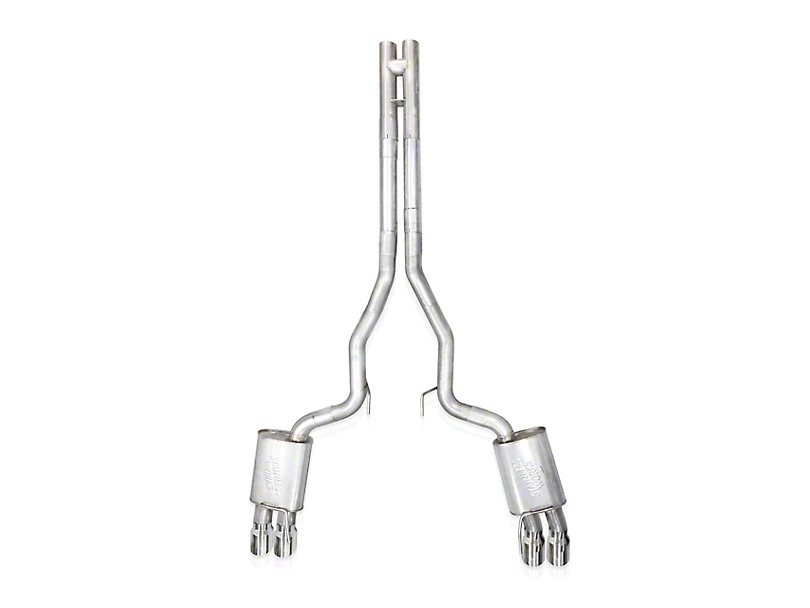 2024-2025 Mustang GT w/Active Stainless Works Redline Series Cat-Back Exhaust with H-Pipe and Quad Tips; Factory Connect