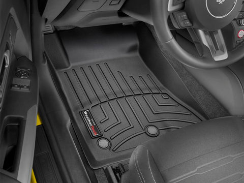 2015-2024 Mustang Weathertech Black Front Rear Floor Liners Set of 4