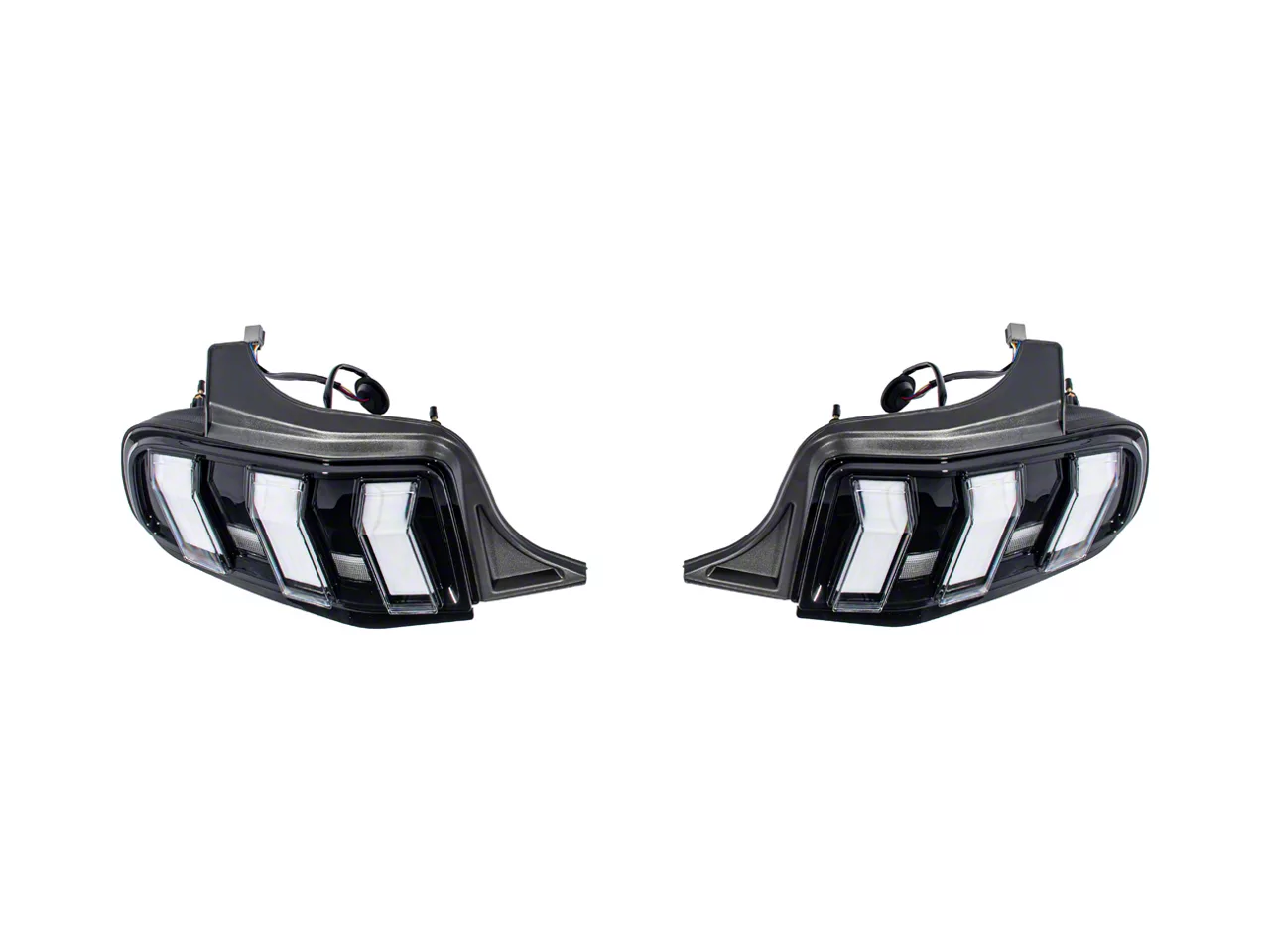 2010-2014 Mustang S650 Euro Sequential LED Tail Lights Black Housing Clear Lens