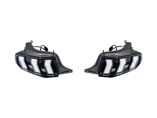 2010-2014 Mustang S650 Euro Sequential LED Tail Lights Black Housing Clear Lens