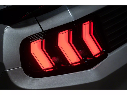 2010-2014 Mustang S650 Euro Sequential LED Tail Lights Black Housing Smoked Lens