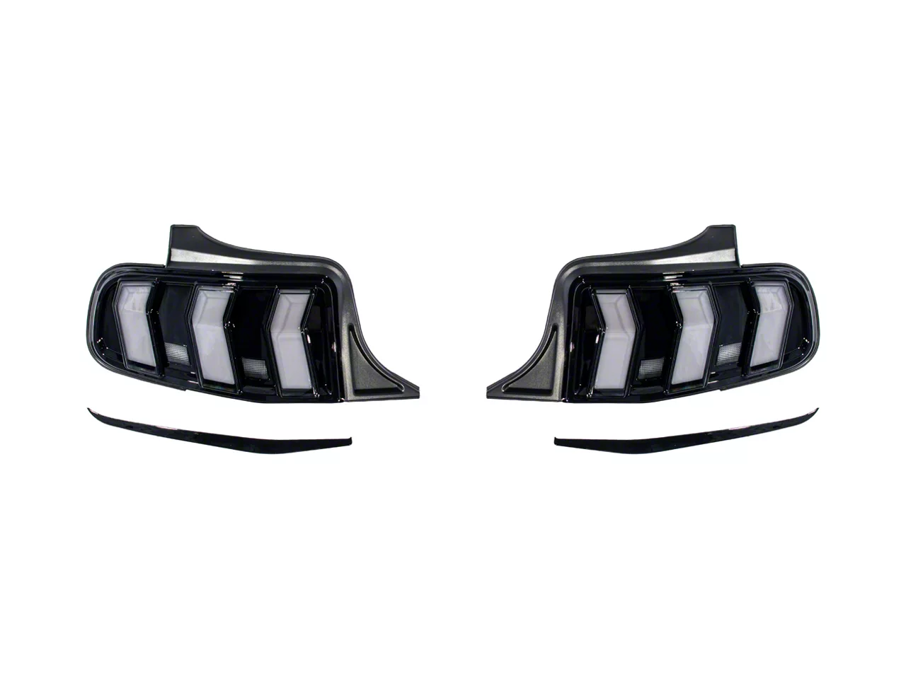 2010-2014 Mustang S650 Euro Sequential LED Tail Lights Black Housing Smoked Lens