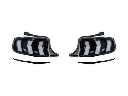 2010-2014 Mustang S650 Euro Sequential LED Tail Lights Black Housing Smoked Lens