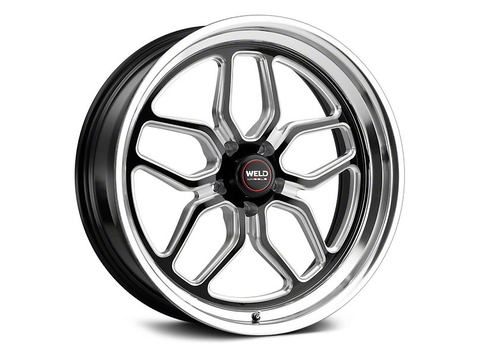 1979-2025 Mustang Weld Performance Laguna Drag Gloss Black Milled Wheel Front Only 20x5