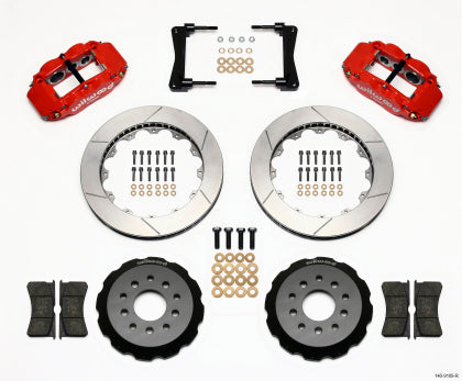 2005-2014 Mustang Wilwood Superlite 6R Front Big Brake Kit with 13-Inch Slotted Rotors and Red Calipers