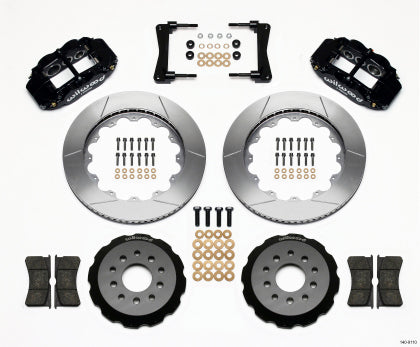 2005-2014 Mustang Wilwood Superlite 6R Front Big Brake Kit with 14-Inch Slotted Rotors and Black Calipers