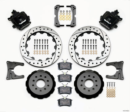 2005-2014 Mustang Wilwood CPB Rear Big Brake Kit with Drilled and Slotted Rotors and Black Calipers
