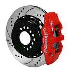 2005-2014 Mustang Wilwood AERO4 Rear Big Brake Kit with Drilled and Slotted Rotors and Red Calipers