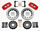 2005-2014 Mustang Wilwood AERO6 Front Big Brake Kit with Drilled and Slotted Rotors and Red Calipers