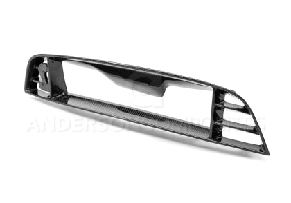 Anderson Composites Type-13/14 Upper Grille with Cobra Emblem Mounting Location; Carbon Fiber (2010-2014 GT500)
