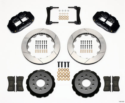 2005-2014 Mustang Wilwood Superlite 6R Front Big Brake Kit with 13-Inch Slotted Rotors and Black Calipers