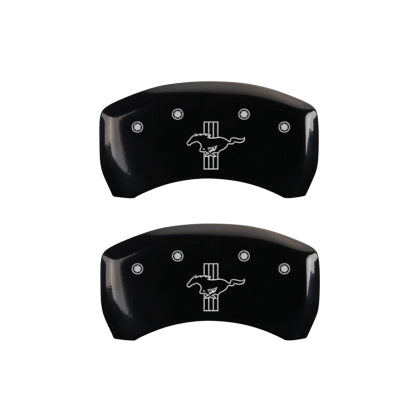 2010-2014 Mustang MGP Caliper Covers for Ford Mustang Black Tri-Bar Pony Logo