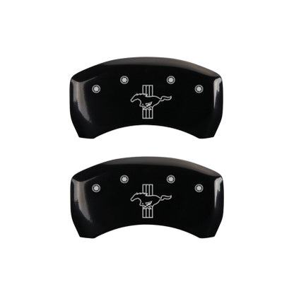 2010-2014 Mustang MGP Caliper Covers for Ford Mustang Black Tri-Bar Pony Logo