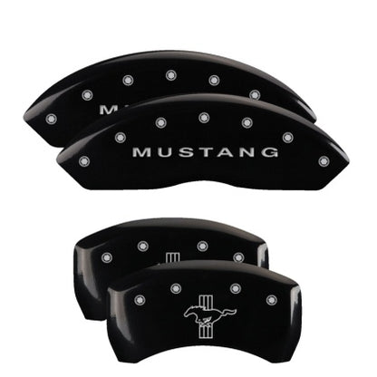2010-2014 Mustang MGP Caliper Covers for Ford Mustang Black Tri-Bar Pony Logo