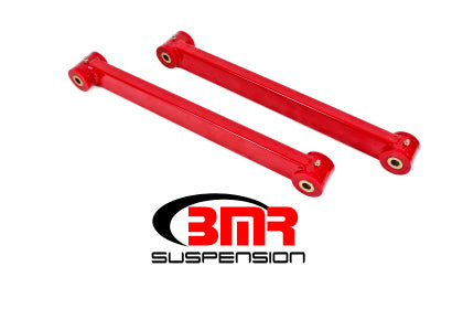 2005-2014 Mustang BMR Non-Adjustable Boxed Rear Lower Control Arms; Poly Bushings Red
