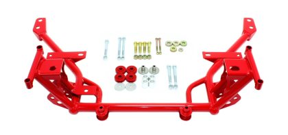 2005-2014 Mustang BMR K-Member with Standard Motor Mounts; Standard Rack Mount Red
