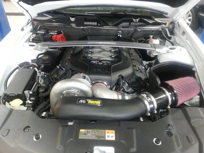 2011-2014 Mustang GT w/ Paxton or Vortech Supercharger JLT Blow Through Air Box Intake with Red Oiled Filter