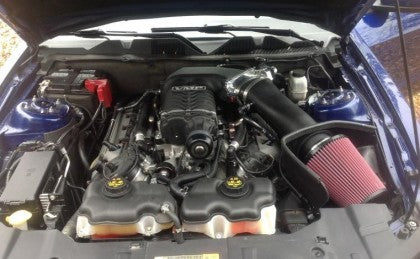 2011-2014 Mustang GT w/ FRPP, Roush or Whipple Supercharger JLT Big Air Cold Air Intake with Red Oil Filter
