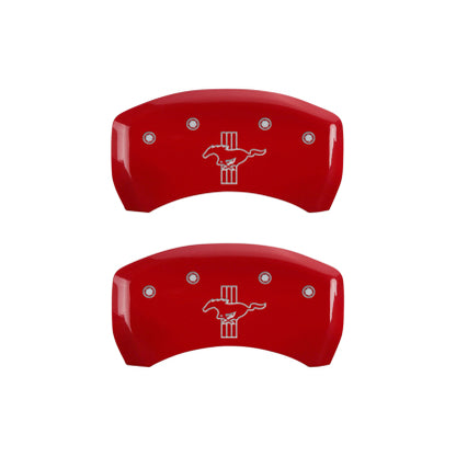2010-2014 Mustang MGP Caliper Covers for Ford Mustang Red Tri-Bar Pony Logo