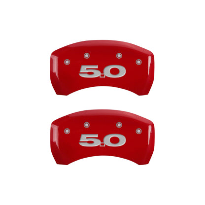 2010-2014 Mustang GT MGP Caliper Covers for Ford Mustang Red with 5.0 logo