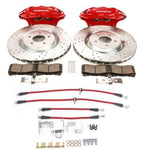 2005-2014 Mustang V6 and GT Power Stop Front Big Brake Conversion Kit with Brake Hoses Red Calipers