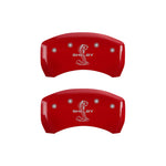2010-2014 Mustang MGP Caliper Covers for Ford Mustang Red with Shelby Snake Logo
