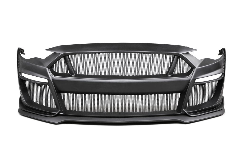 2018-2023 FORD MUSTANG TYPE-ST (GT500 STYLE) FIBERGLASS FRONT BUMPER WITH FIBERGLASS GRILLE/FRONT LIP