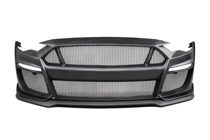 2018-2023 FORD MUSTANG TYPE-ST (GT500 STYLE) FIBERGLASS FRONT BUMPER WITH FIBERGLASS GRILLE/FRONT LIP