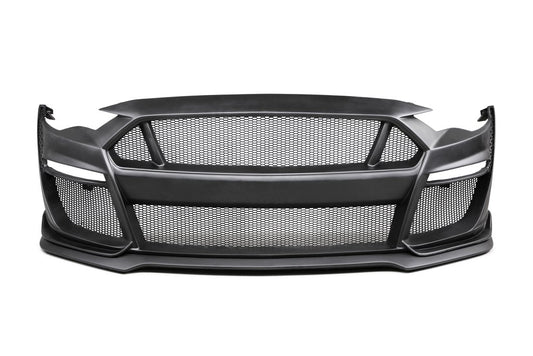 2018-2023 FORD MUSTANG TYPE-ST (GT500 STYLE) FIBERGLASS FRONT BUMPER WITH FIBERGLASS GRILLE/FRONT LIP